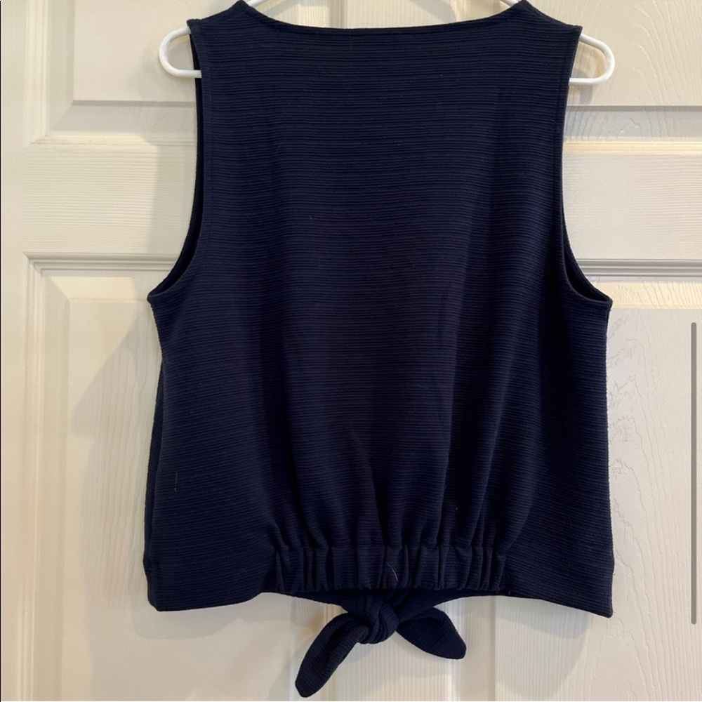 J.CREW navy sleeveless tie top NWT - Picture 5 of 8